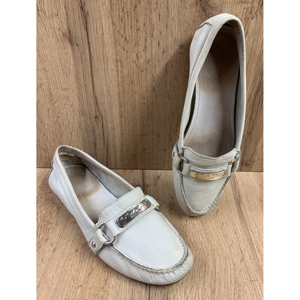 Coach Felisha Loafers Women's 8 B Light Green Leather Casual Slip On Shoes A1129